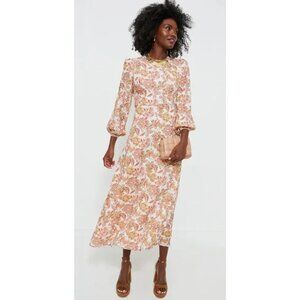 NEW Hyacinth House Saffron Floral Sophia Maxi Dress Orange Size S $188 [jb]